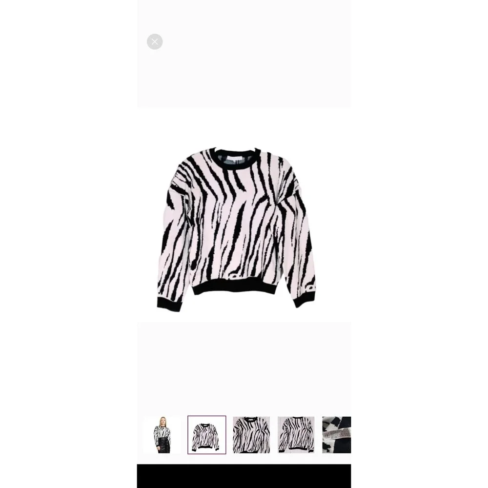 Endless Rose Women's L Zebra Print Knit Soft Pullover‎ Sweater Whimsigoth